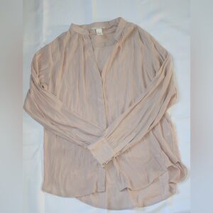 H&M Tan Relaxed Button Down Blouse